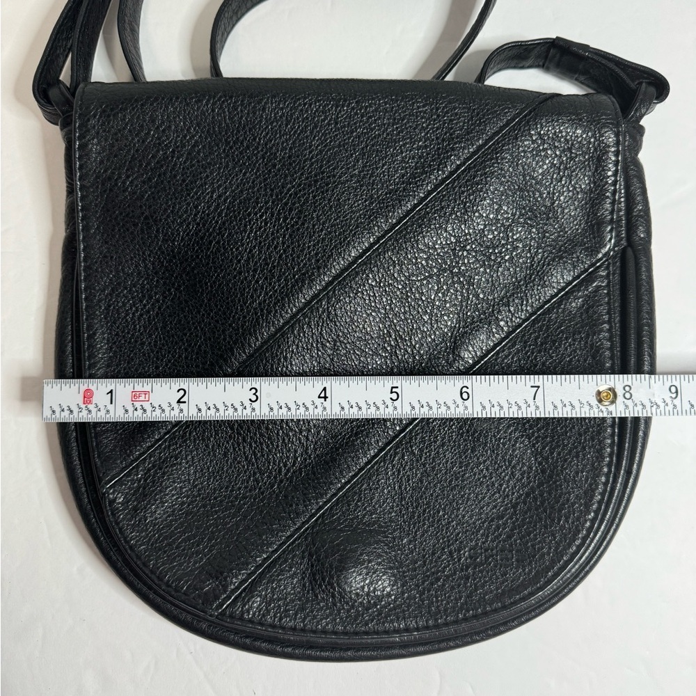 ORIGINAL BREE Black Leather Saddle Crossbody With Adjustable Strap - Picture 7 of 16